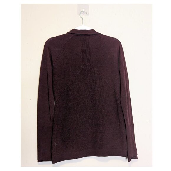 Women's Burgundy Full-Zip Sweater - Picture 6 of 10